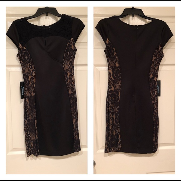 Guess by Marciano Black Cocktail Dress with Lace NWT - Picture 2 of 7